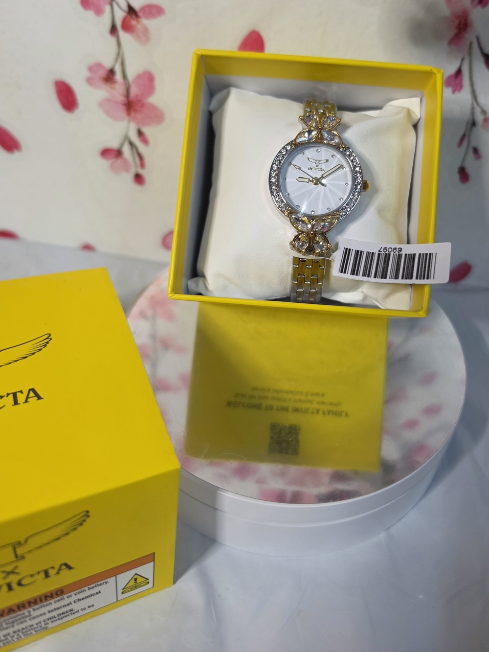 Invicta Women’s Gold-Tone Crystal Accent Bracelet Watch - White Dial